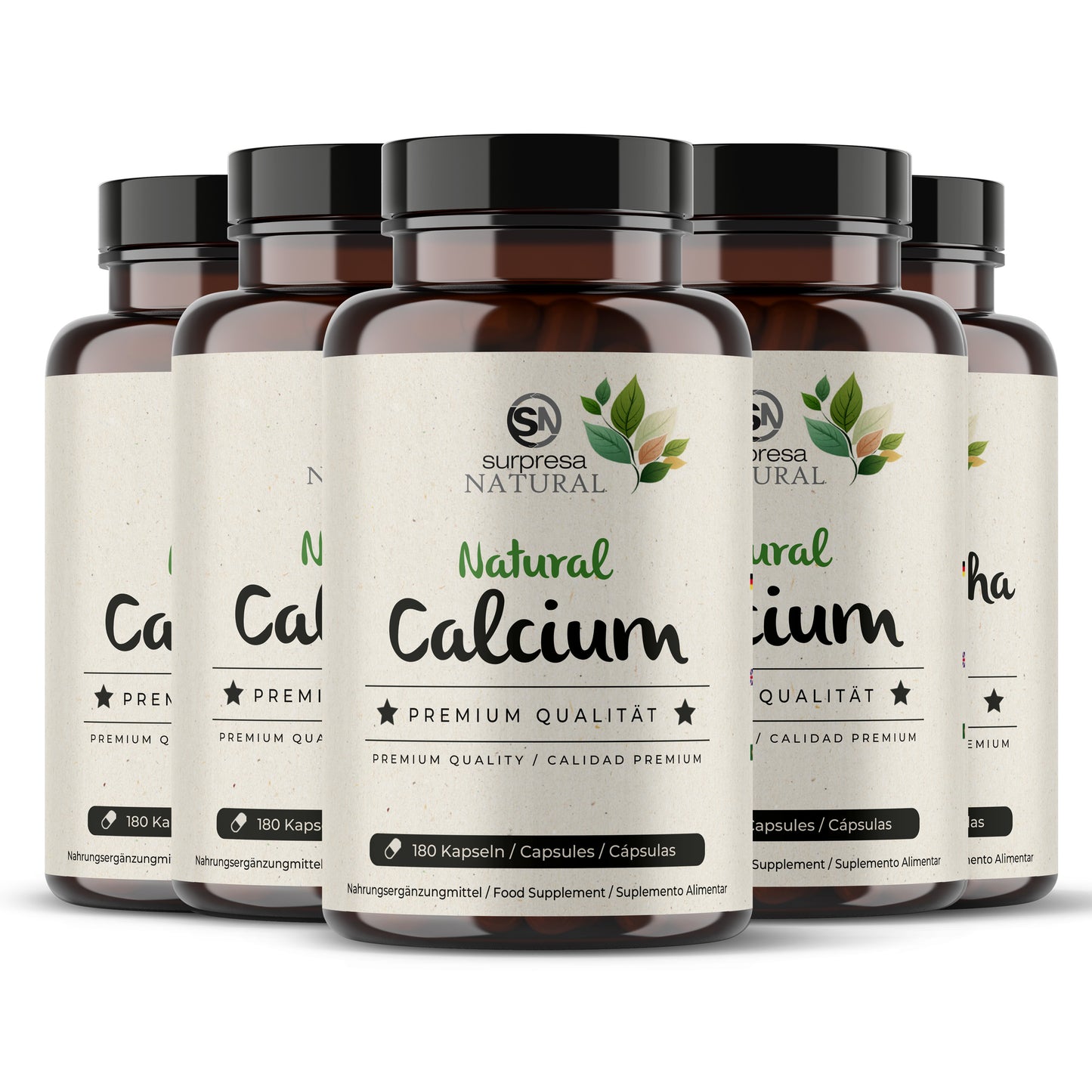 Calcium Natürlich 5er Sparpack – Made in Germany, vegan