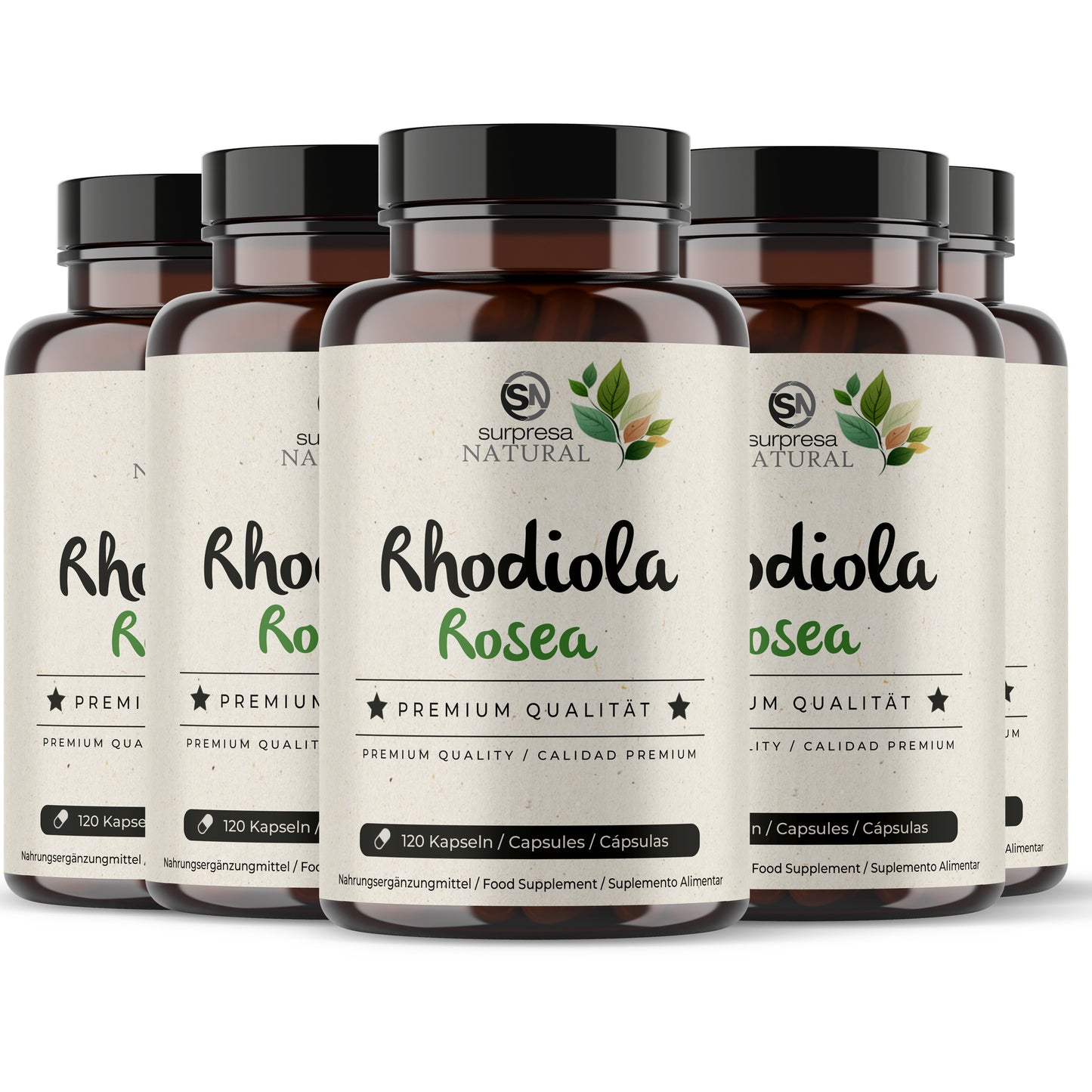 Rhodiola Rosea 5er Sparpack – Made in Germany, vegan