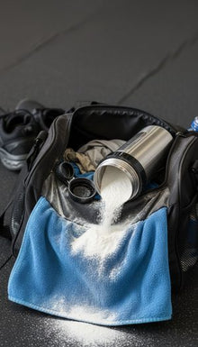 Der Shaker, der im Rucksack ausläuft