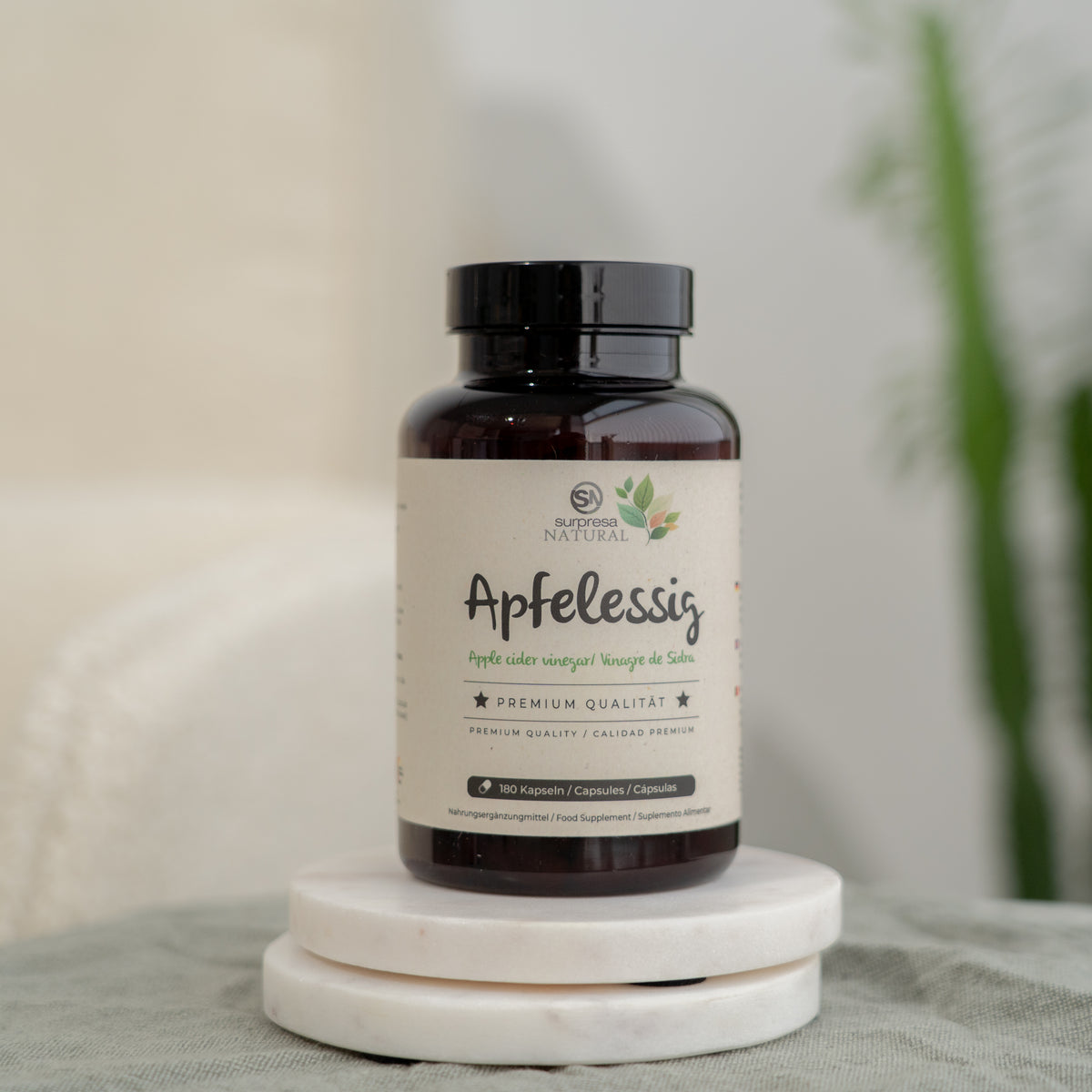 Apfelessig 1000mg – ohne Säure, Premium Qualität