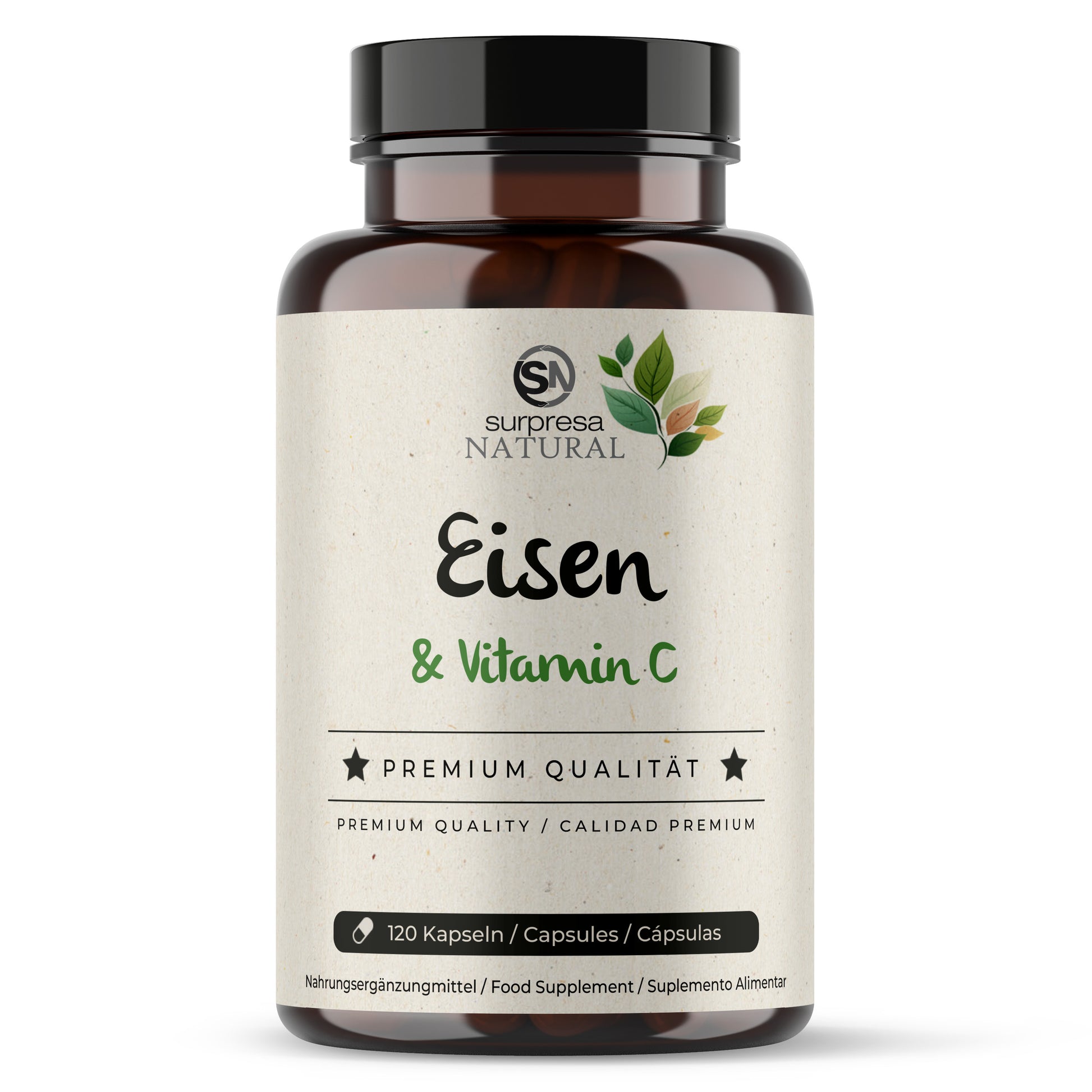 Eisen Natürlich Kapseln Dose – 14mg pflanzliches Eisen aus Curryblatt