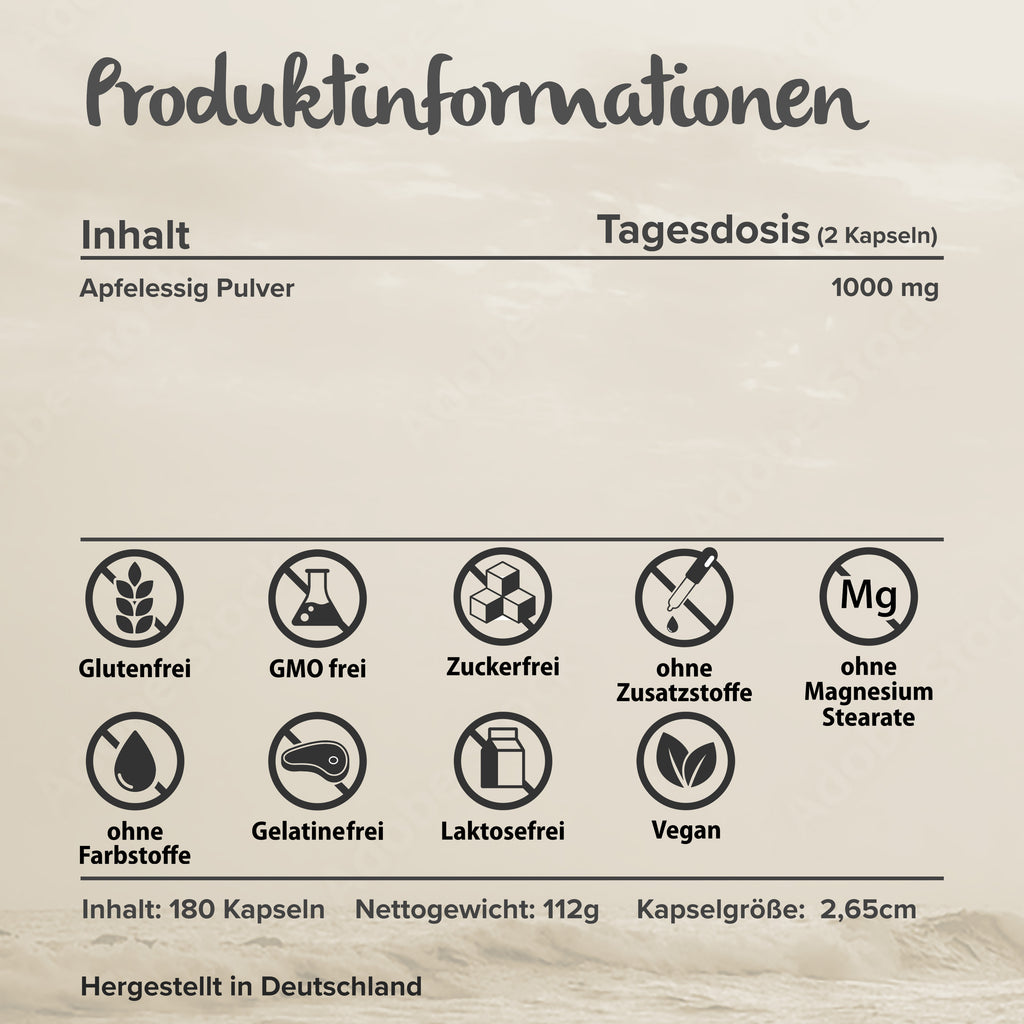 Apfelessig Kapseln Facts – hochdosiert, vegan