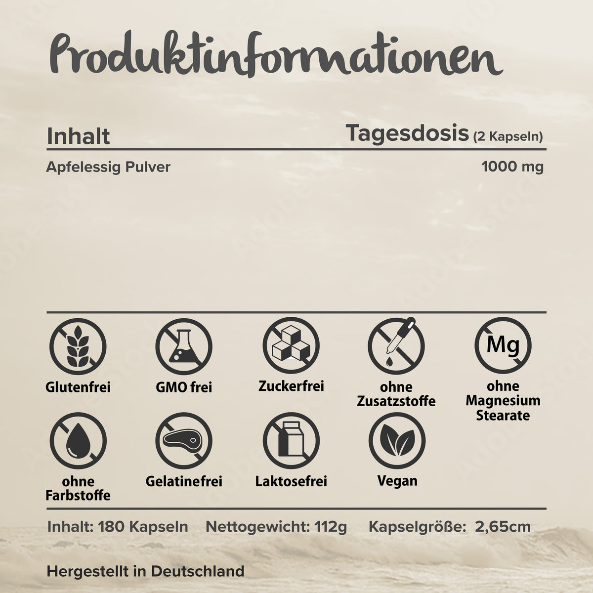 Apfelessig Kapseln Facts – hochdosiert, vegan