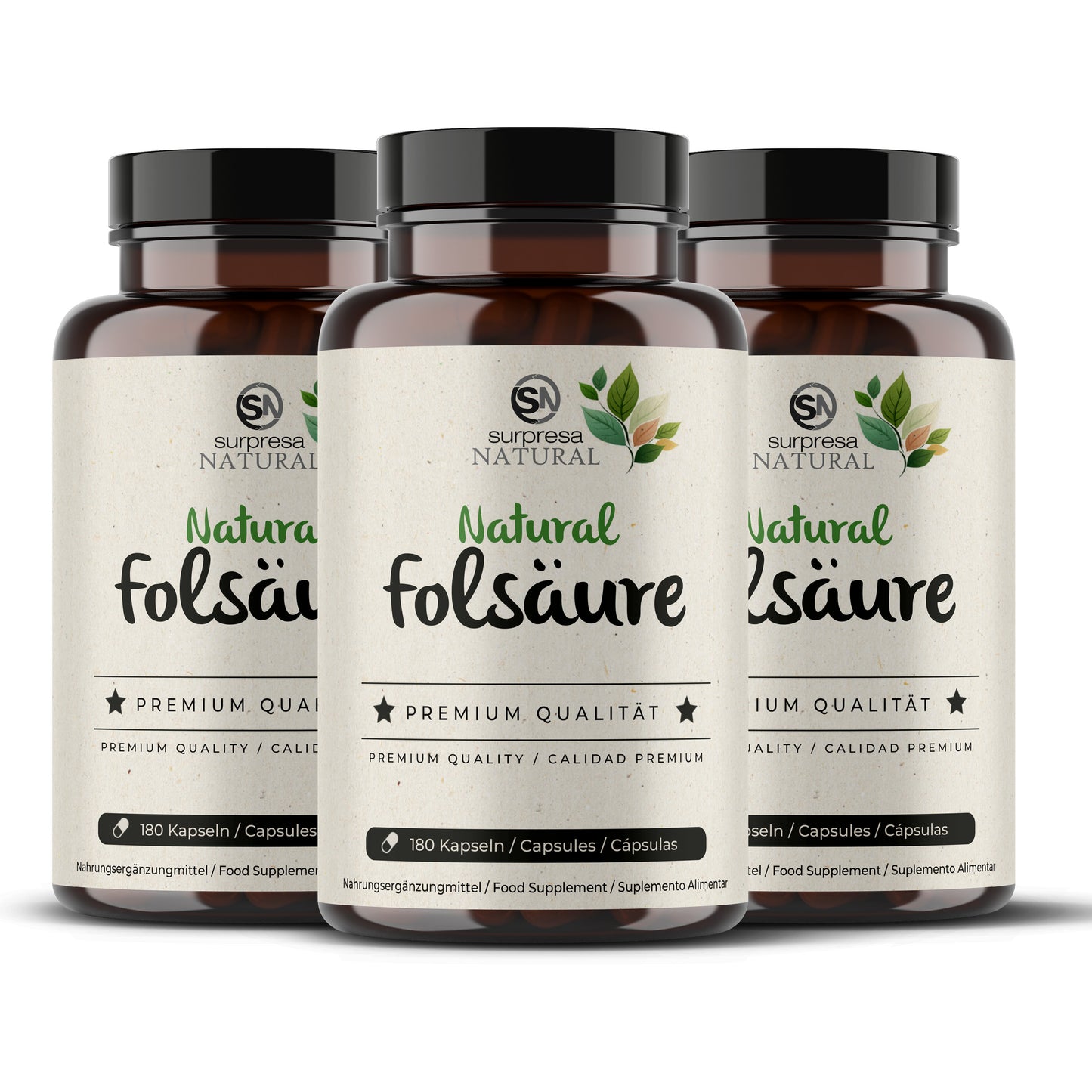 Folsäure Natürlich 3er Sparpack – 3 Dosen Mengenrabatt, vegan