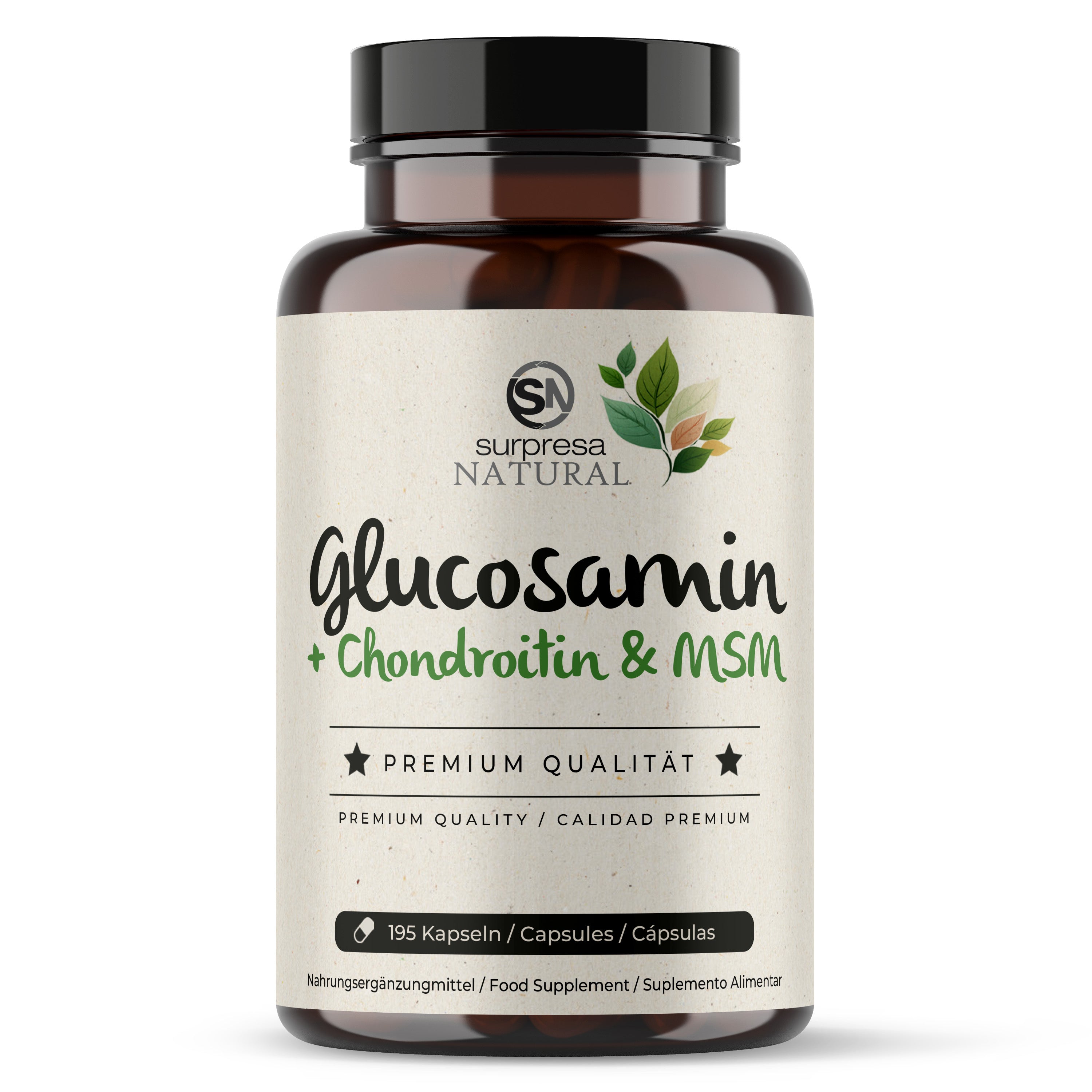 Glucosamin, Chondroitin & MSM 195 Capsules - Surpresa Natural