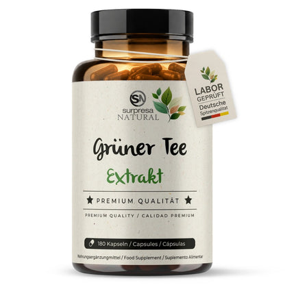 Grüner Tee Kapseln Dose – Extrakt mit EGCG, hochdosiert