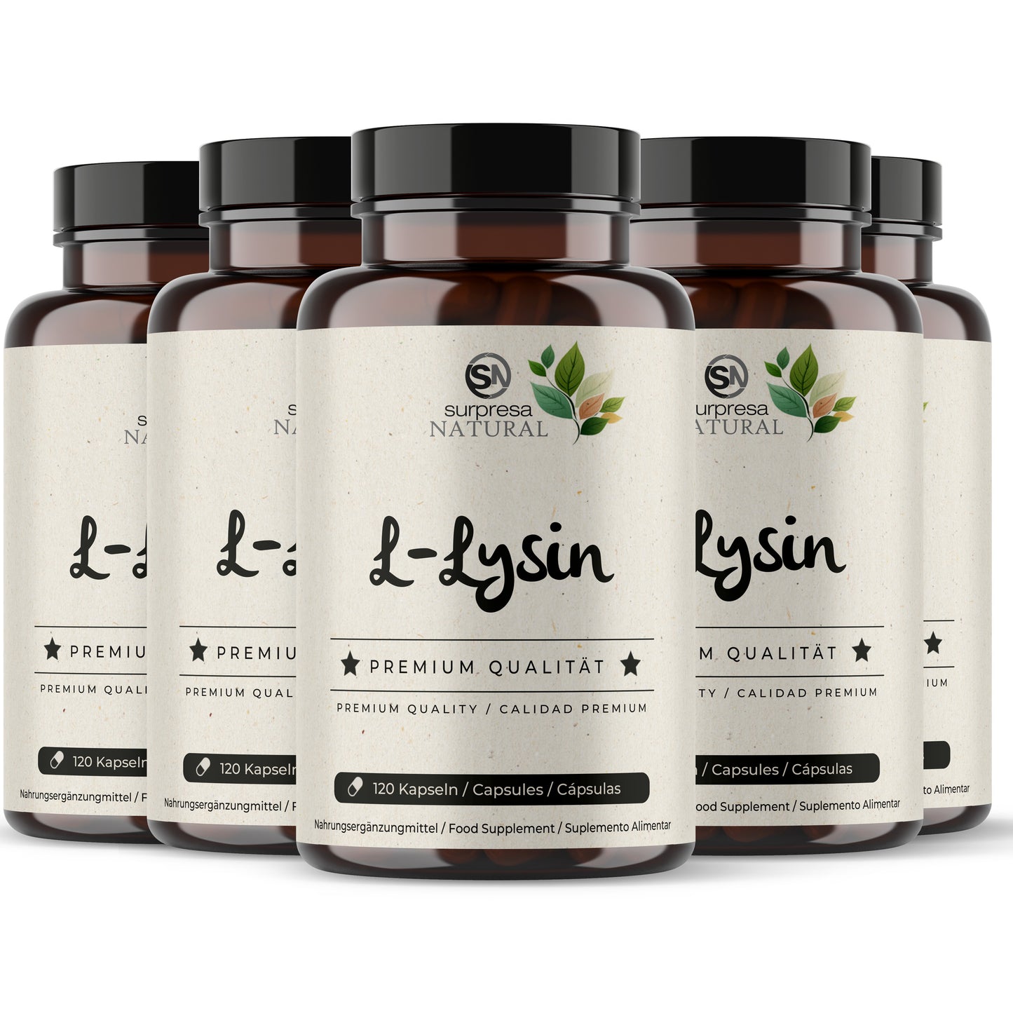 L-Lysin 5er Sparpack – Made in Germany, hochdosiert