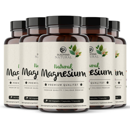 Magnesium Natürlich 5er Sparpack – Made in Germany, vegan