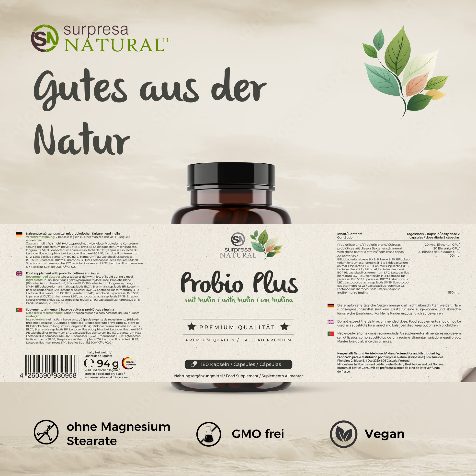 Probio Plus Etikett – Premium Qualität aus Deutschland