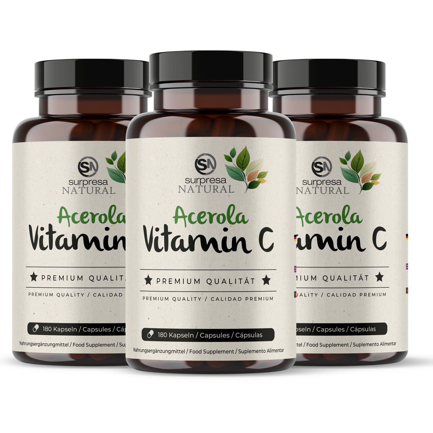 Vitamin C Acerola 3er Sparpack – 3 Dosen Mengenrabatt, vegan
