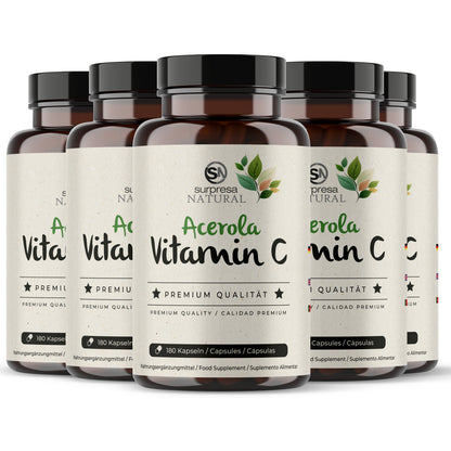 Vitamin C Acerola 5er Sparpack – Made in Germany, hochdosiert