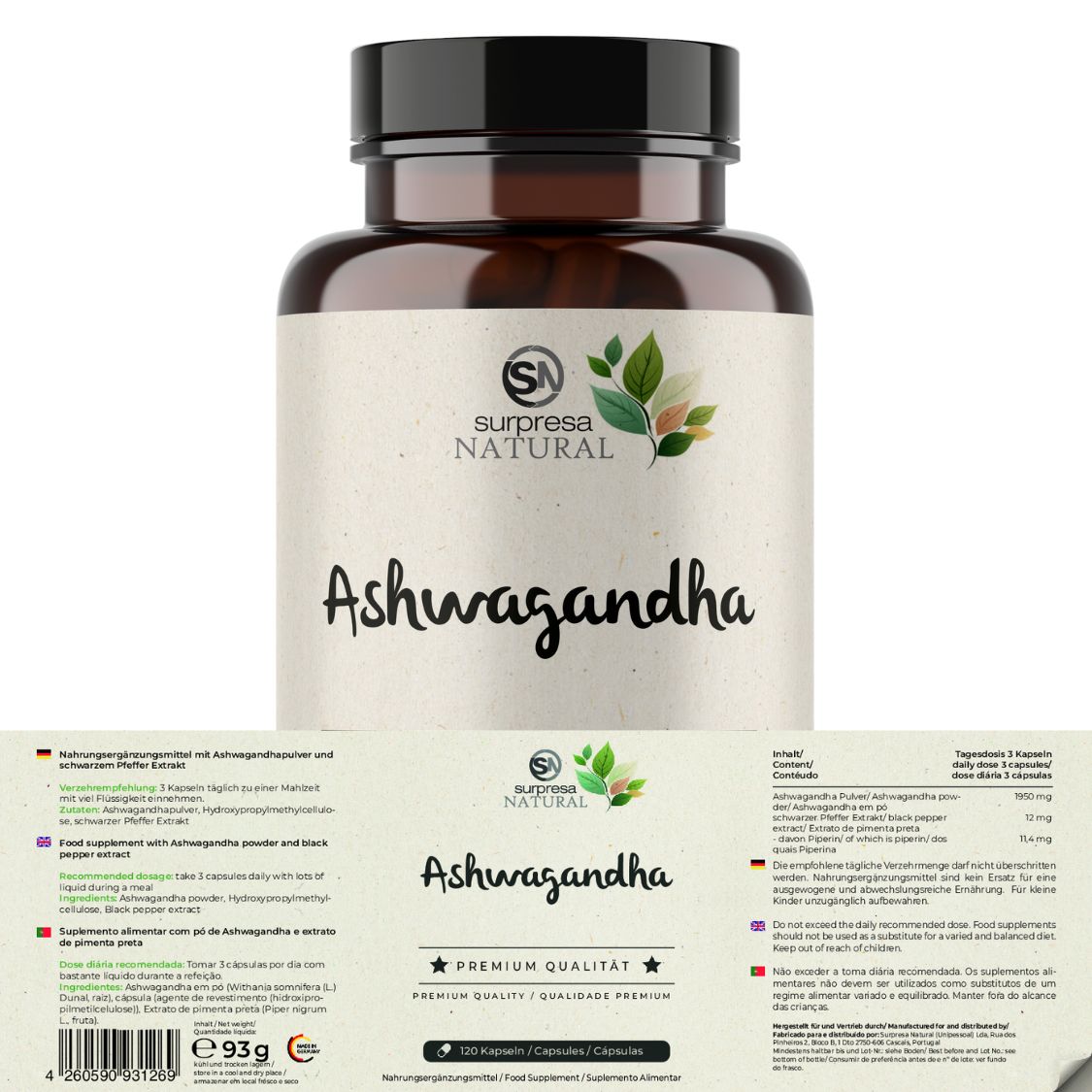 Innere Ruhe Trio – Ashwagandha Adaptogen für innere Balance und Stressresistenz bei chronischem Stress