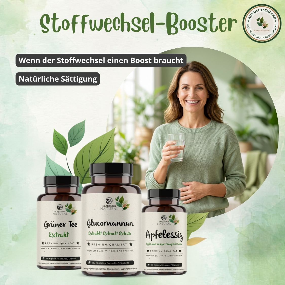 Stoffwechsel-Booster Trio Vorteilsset – drei Premium-Nahrungsergänzungsmittel für Stoffwechsel und Verdauung